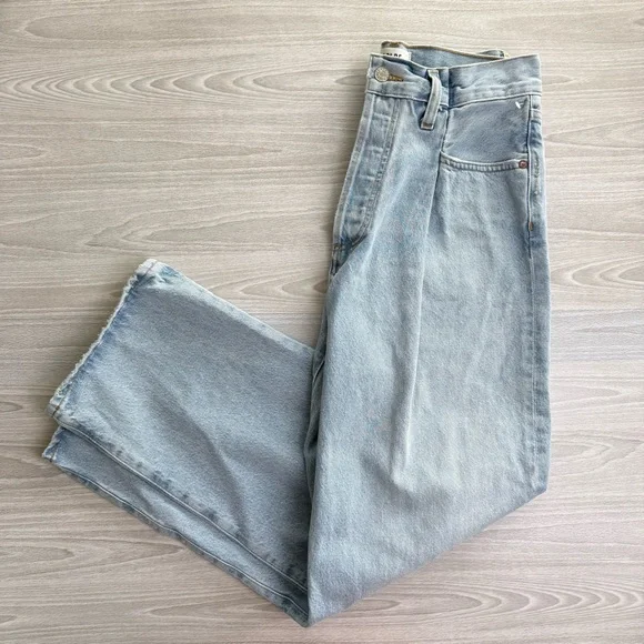 Agolde Fold Waistband Jean Straight Leg Size 26 Cotton Pleated - Picture 9 of 16
